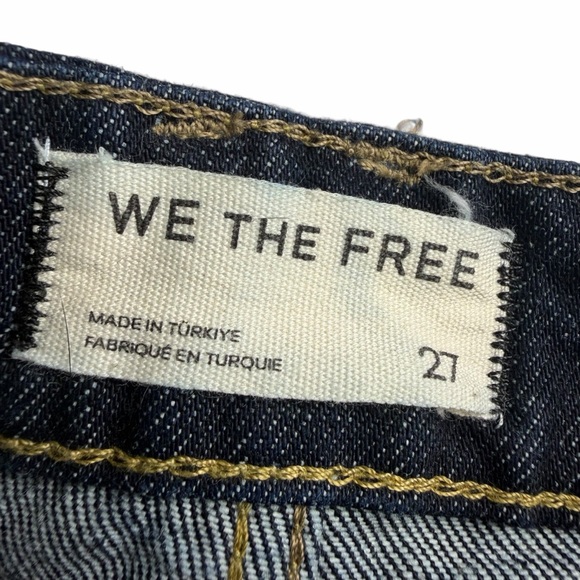 We the Free Wide leg high waisted Barrel leg button fly dark wash jeans size 27 - Picture 10 of 10